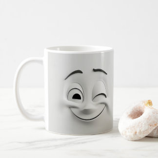 Winking Cartoon Face 3D-Tasse 13 Kaffeetasse