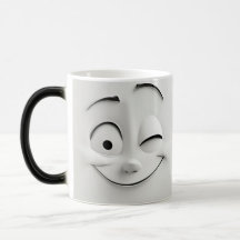 Winking Cartoon Face 3D