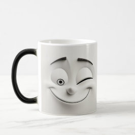 Winking Cartoon Face 3D Verwandlungstasse