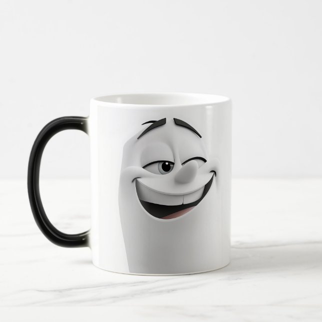 Winking Cartoon Face 3D Verwandlungstasse (Links)