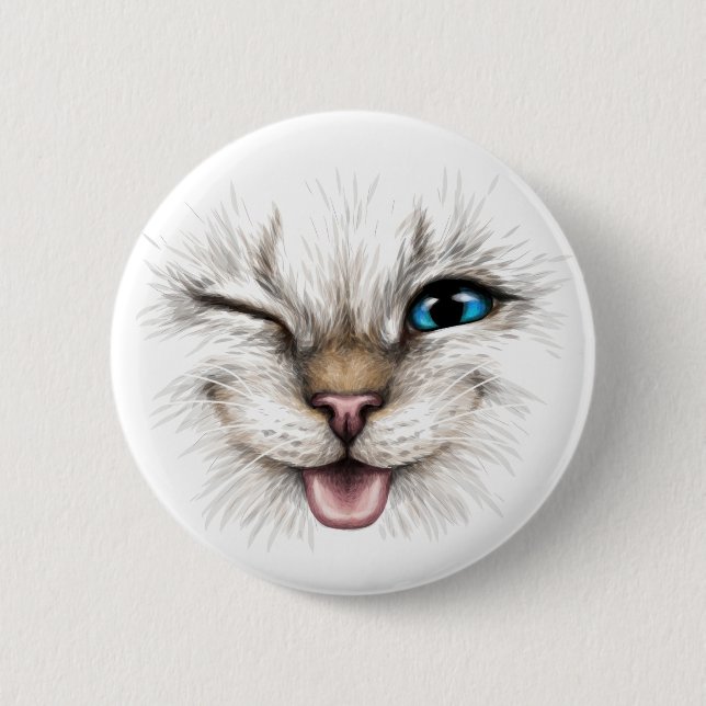 Winking Cat Button (Vorderseite)