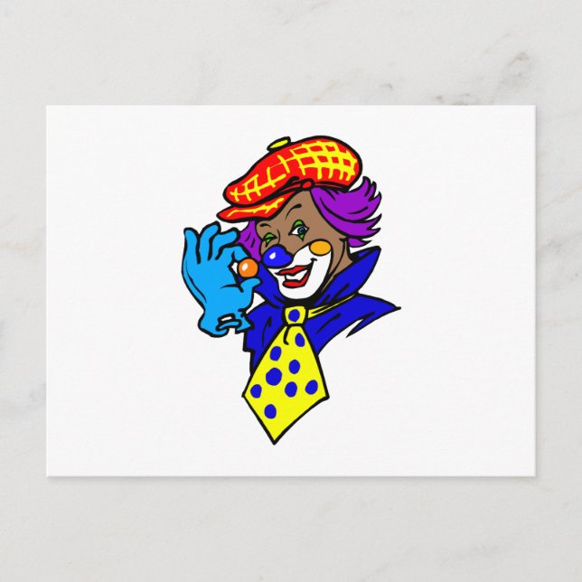 Winking Clown mit Marmor Postkarte (Vorderseite)
