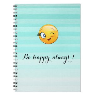 Winking Emoji Face-Be immer glücklich Notizblock