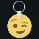 Winking Emoji Schlüsselanhänger<br><div class="desc">Winking Emoji. Emoji art Version 2 von EmojiOne. Lizenziert unter Creative Commons (CC-BY 4.0).</div>