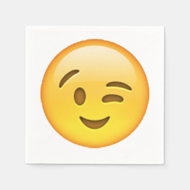 Winking - Emoji Serviette (Vorderseite)