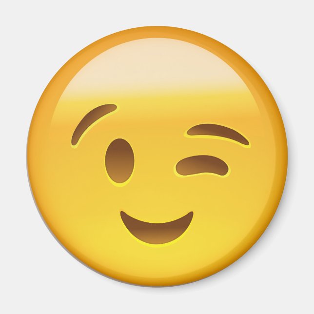 Winking Face Emoij Magnet (Vorne)