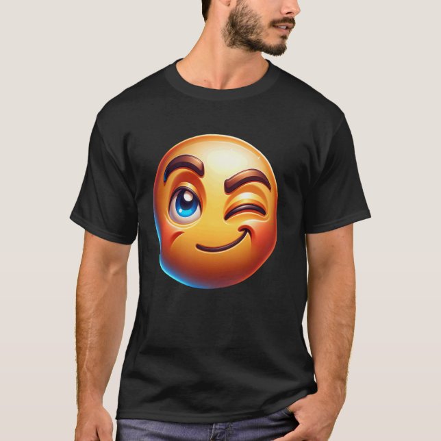 Winking Face Nsfw Expression Graphics T-Shirt (Vorderseite)