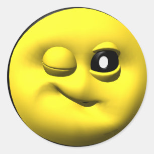 Winking gelb runder aufkleber