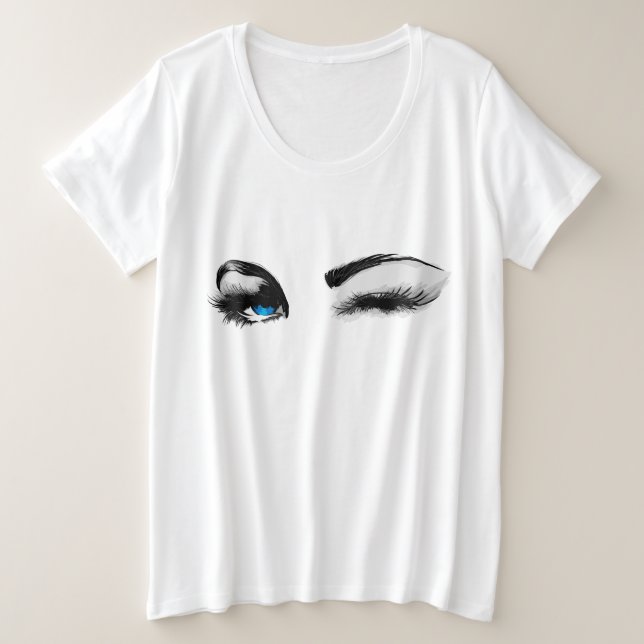 Winking Große Größe T-Shirt (Design vorne)