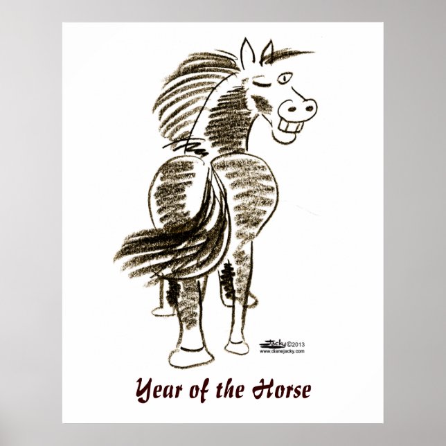 Winking Horse Viel Glück! Poster (Vorne)