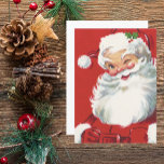 Winking Jolly Santa Claus, Weihnachtsfeiertage Einladung<br><div class="desc">Vintage Illustration Weihnachtsfeierdesign mit einem glücklichen,  fröhlichen Weihnachtsmann,  der einen Hut trägt und zwinkert,  als ob er ein Geheimnis hätte. Ho,  ho,  ho,  frohe Weihnachten!</div>