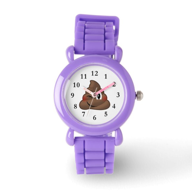 Winking Kack Emoji Armbanduhr (Vorderseite)