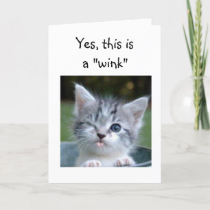 WINKING KITTEN SAGT, U SEHE BEI 40 PURRfect AUS Karte