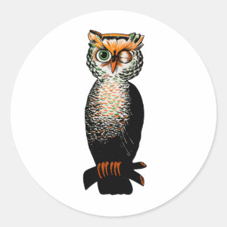 Winking Owl Runder Aufkleber