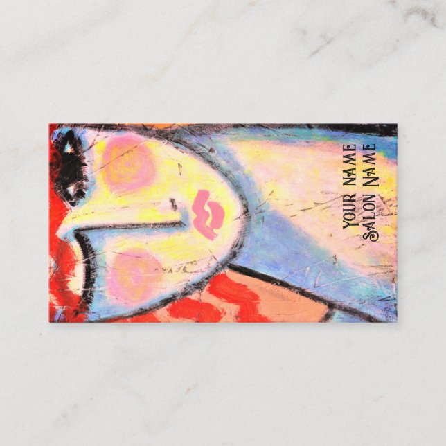 Winking Red Head Hair Stylist Business Card Visitenkarte (Vorderseite)