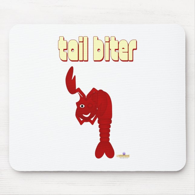Winking Red Lobster Schwanz Biter Mousepad (Vorne)