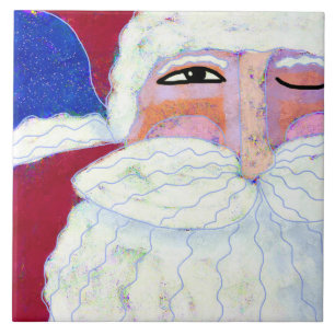 Winking Santa Abstrakt Art Fliese