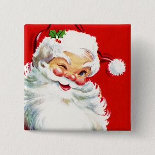 Winking Santa Button