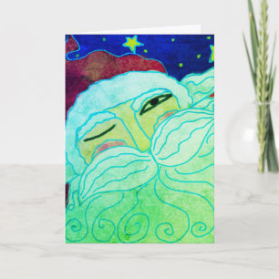 Winking Santa Claus Abstrakte Kunst Karte