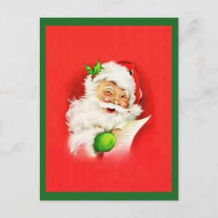 Winking Santa Claus Feiertagspostkarte