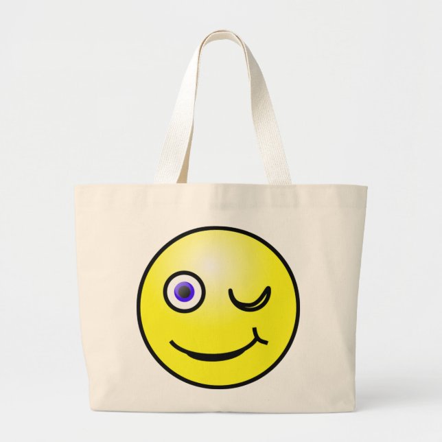 Winking Yellow Face Toe Bag Jumbo Stoffbeutel (Vorne)