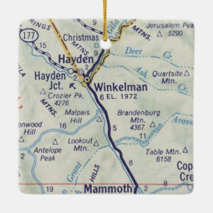 Winkleman AZ Vintag Map Keramikornament