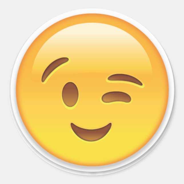 Winky Emoji Sticker (Vorderseite)