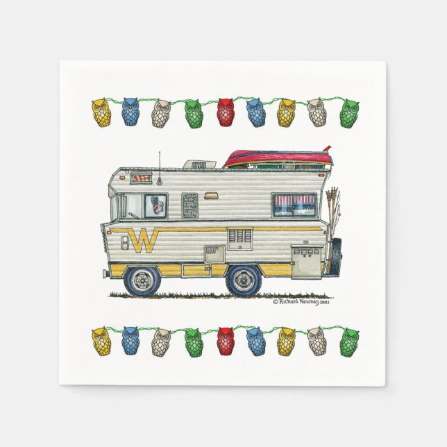 WINNEBAGO RV Happy Camper Art Printing Niedliche w Serviette (Vorderseite)