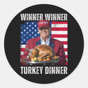 Winner Winner Truthahn Abendessen Humor Lustig Tru Runder Aufkleber