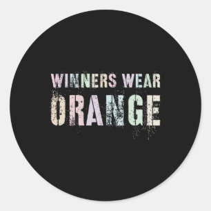 WINNERS TRAGEN ORANGE Summer Camp Team Colour War  Runder Aufkleber