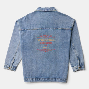 Winnetka Kalifornien Vintage-Typografie Jeansjacke