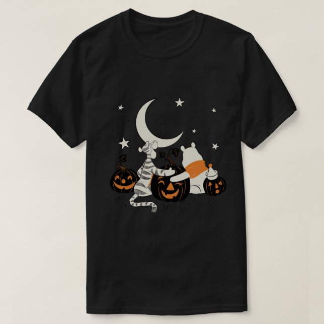 Winnie Pooh Halloween Tigger und Pooh Pumpkin T-Shirt (Design vorne)