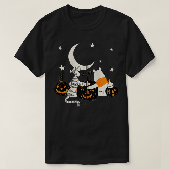 Winnie Pooh Halloween Tigger und Pooh Pumpkin T-Shirt (Design vorne)