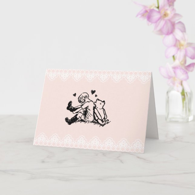 Winnie-Puh Valentinstagskarte Karte (Orchidee)