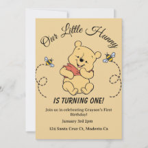Winnie Puuh 1. Geburtstagseinladung