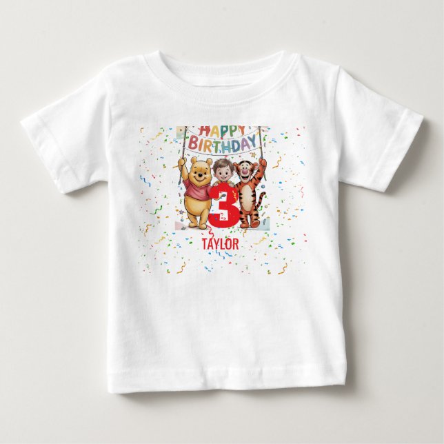 Winnie the Pooh | Happy Birthday Baby T-shirt (Vorderseite)