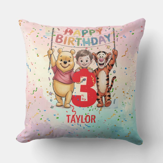 Winnie the Pooh | Happy Birthday Kissen (Vorderseite)