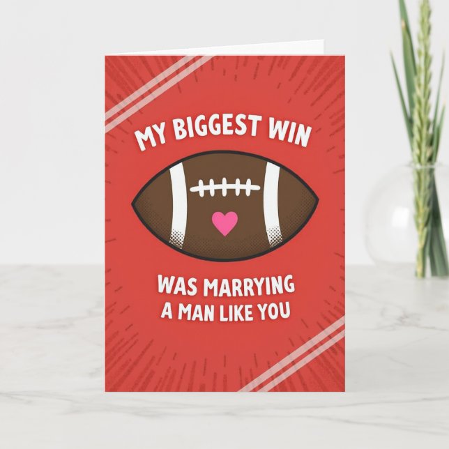 Winning Husband Football Love Card Karte (Vorderseite)
