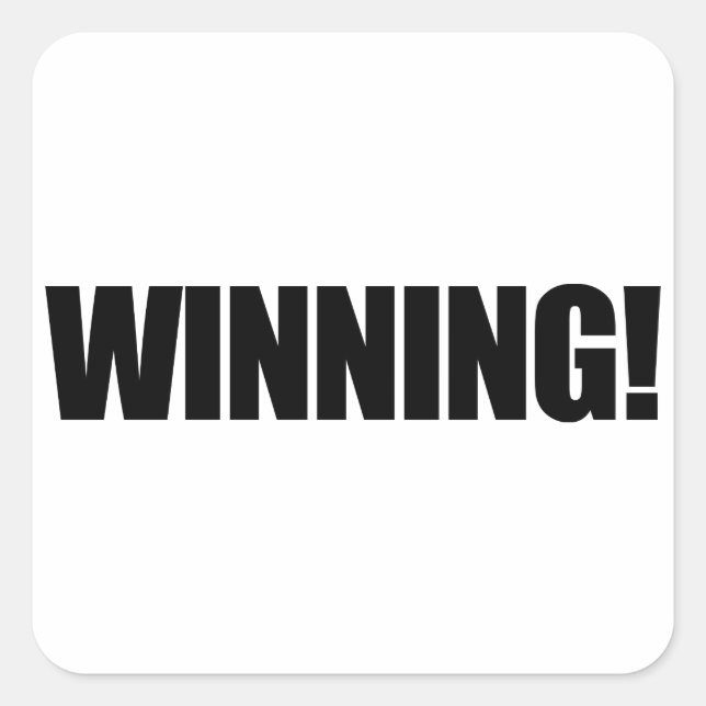 WINNING-Sticker Quadratischer Aufkleber (Vorderseite)