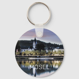 Winningen Moselle Sunset Panorama Deutschland Vint Schlüsselanhänger