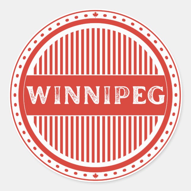 Winnipeg City Pride Emblem – Kanadische Identität Runder Aufkleber (Vorderseite)