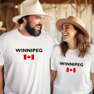 Winnipeg Kanada kanadische Flagge Licht Farbe T-Shirt