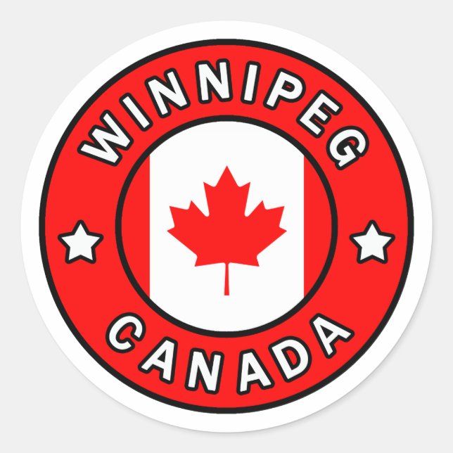 Winnipeg Kanada Runder Aufkleber (Vorderseite)