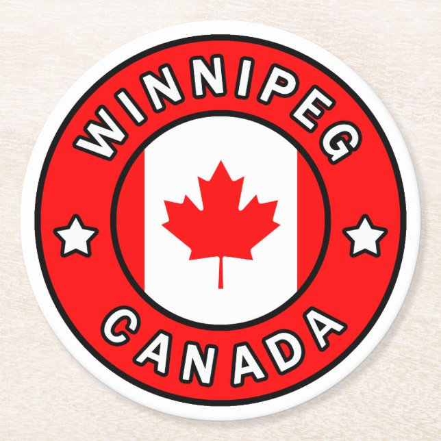 Winnipeg Kanada Runder Pappuntersetzer (Vorderseite)