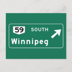 Winnipeg, Kanadas Road Sign Postkarte