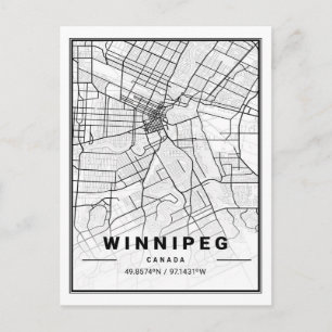 Winnipeg Manitoba Kolumbien Kanada Reisen Stadtpla Postkarte