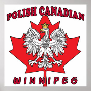Winnipeg Polnisch Kanadisches Leaf Poster