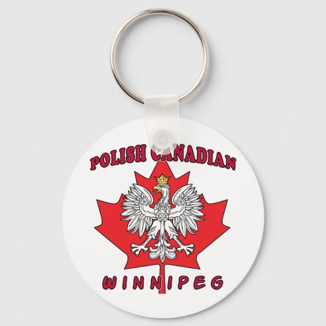 Winnipeg Polnisch Kanadisches Leaf Schlüsselanhänger (Vorderseite)