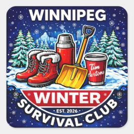 Winnipeg Winter Survival Club – Timmies Quadratischer Aufkleber