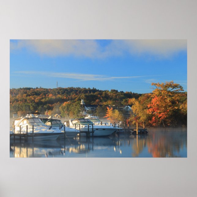 Winnipesaukee Meredith Marina Herbst Poster (Vorne)